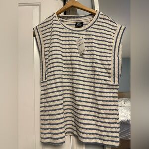 NWT Nordstrom Striped Sleeveless Knit Top - Blue & White